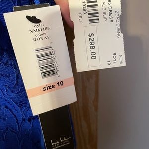 Beautiful size 10 Nicole Miller royal blue prom dress new with tags.
